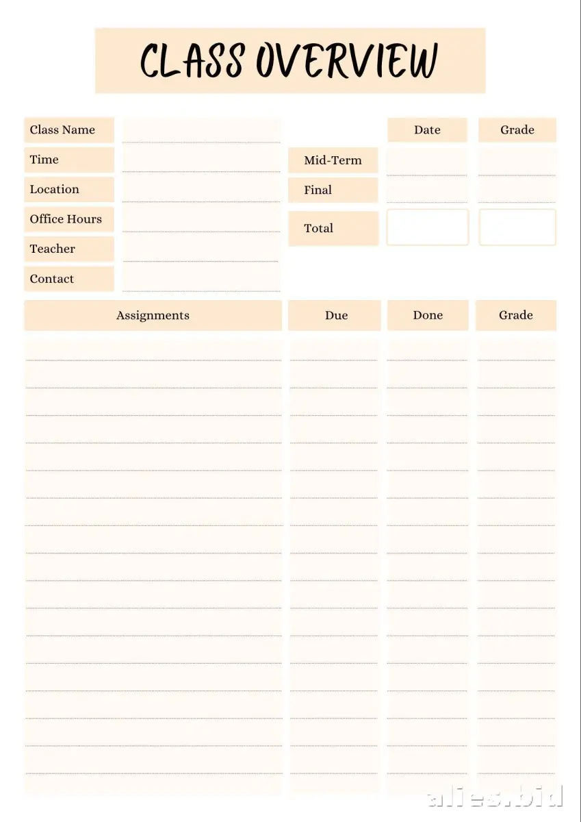 Free Printable Student Planner Template Free Print Worksheet #2