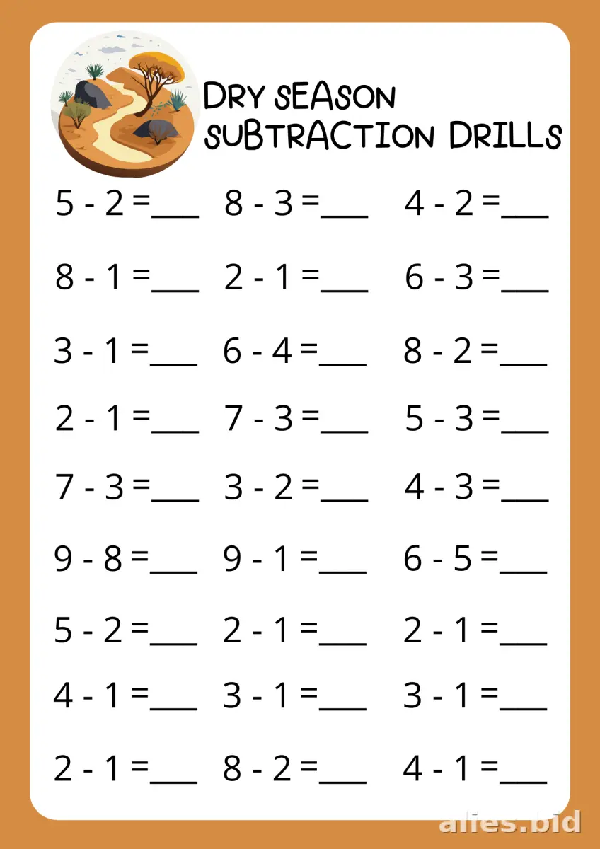Free Printable Subtraction Worksheets For 1st Grade #17