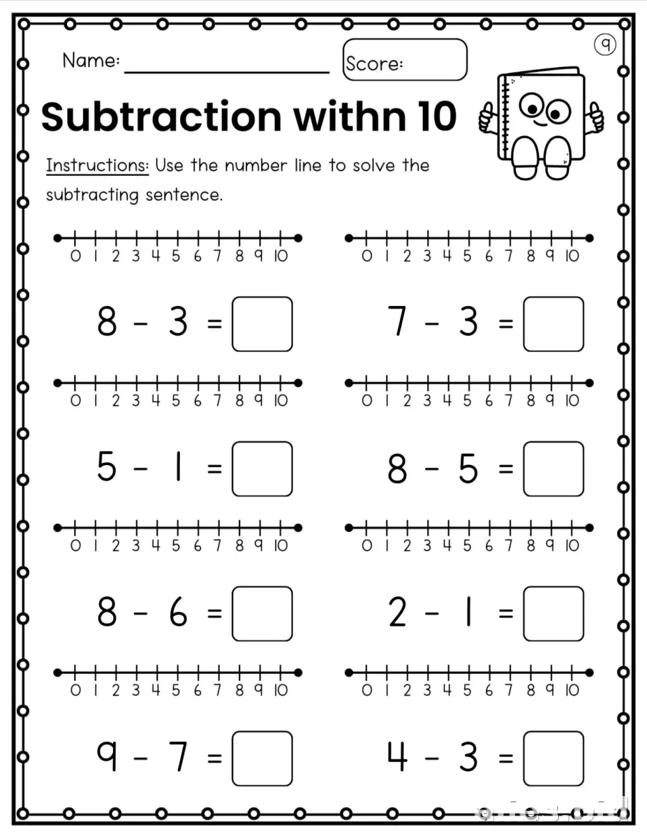 Free Printable Subtraction Worksheets For 1st Grade #18