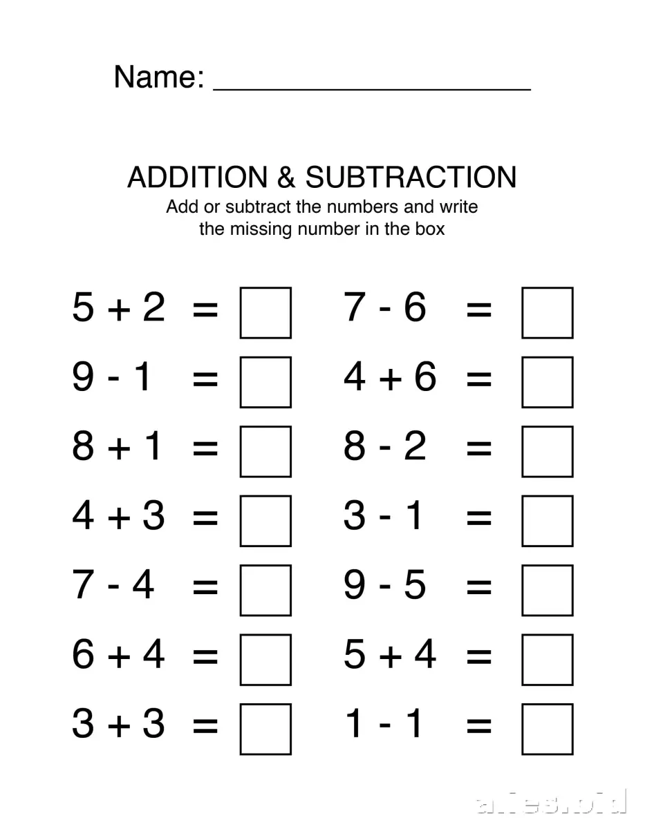 Free Printable Subtraction Worksheets For 1st Grade #4