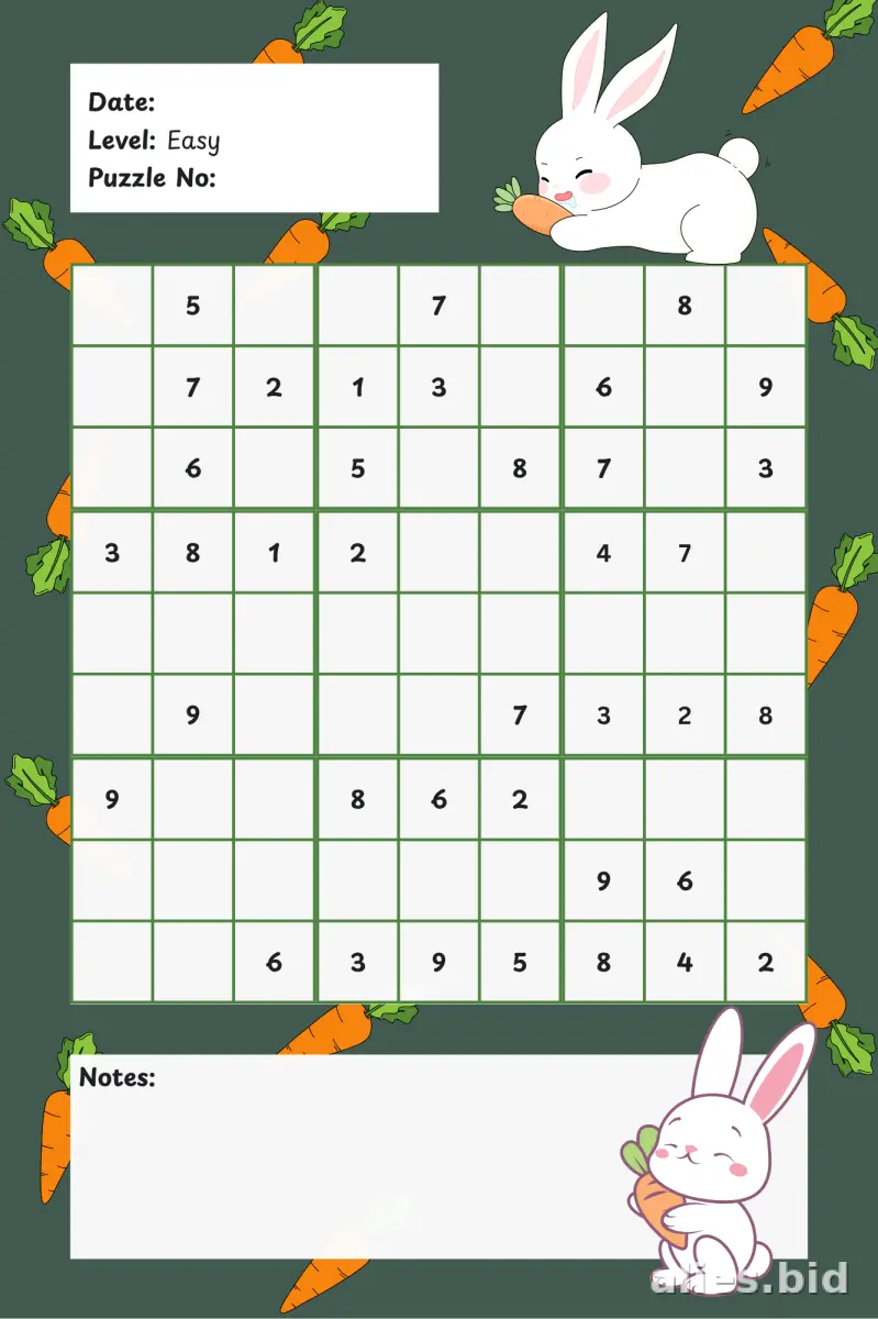 Free Printable Sudoku Puzzle Worksheet For Kids #12