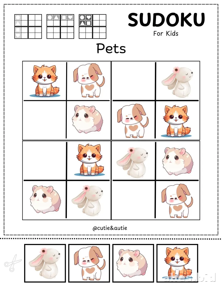 Free Printable Sudoku Puzzle Worksheet For Kids #2