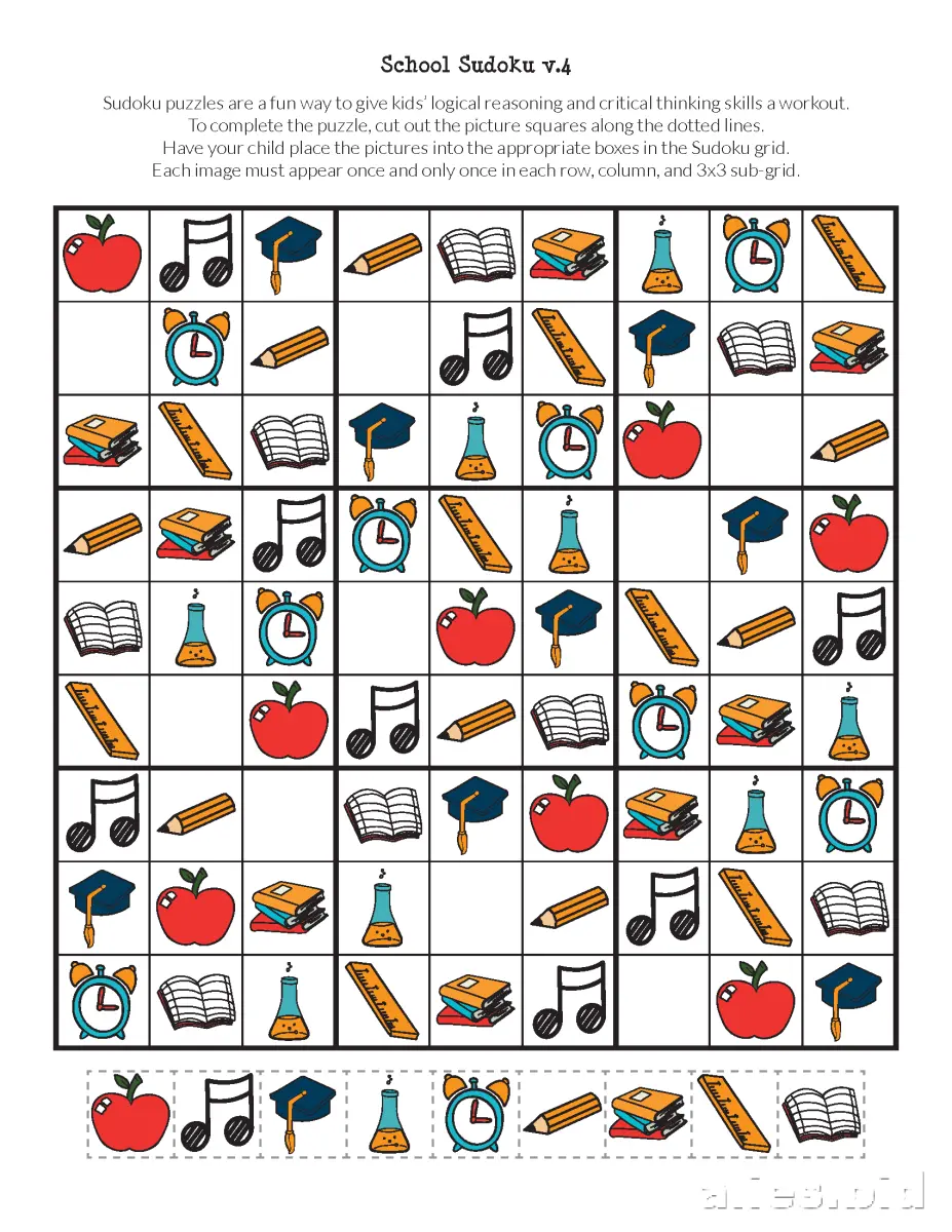 Free Printable Sudoku Puzzle Worksheet For Kids #5