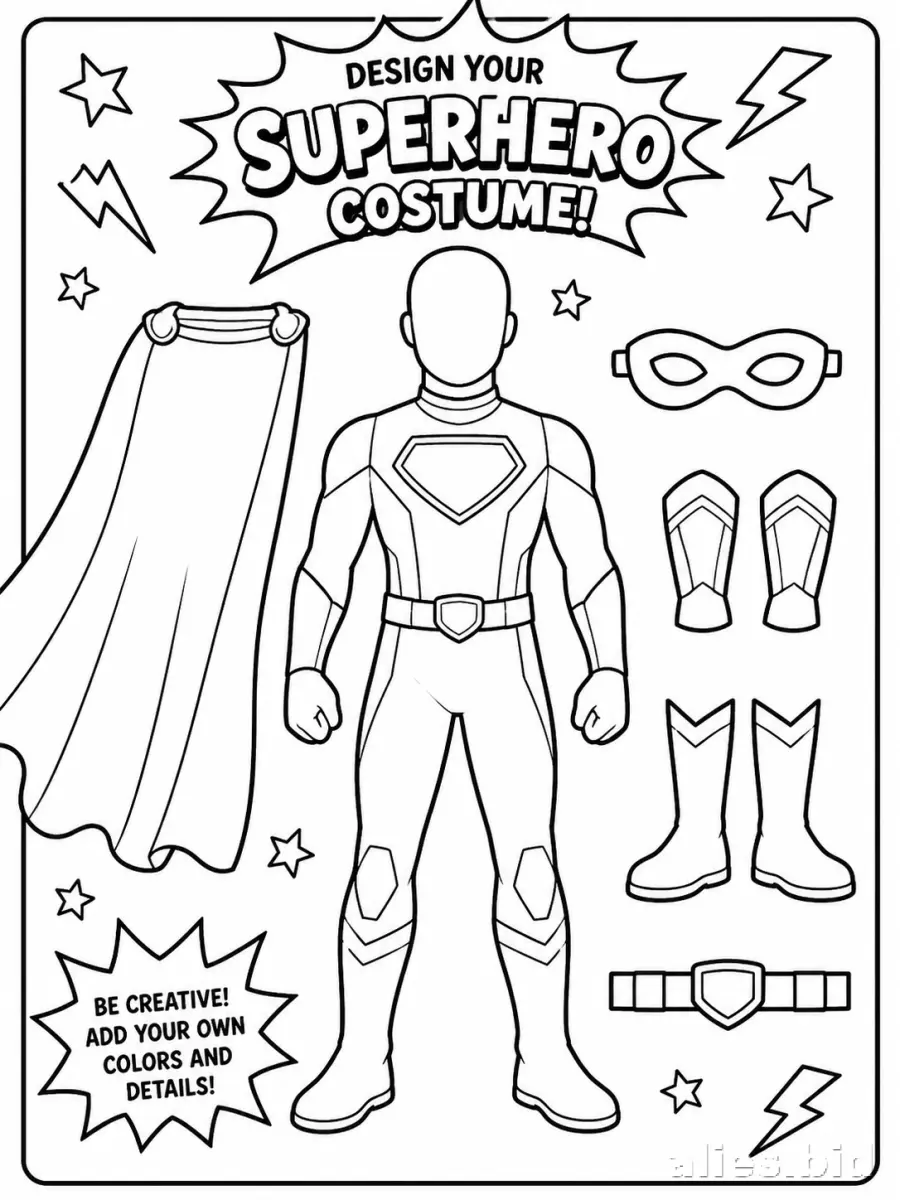 Free Printable Superhero Coloring Pages For Boys Worksheet #4