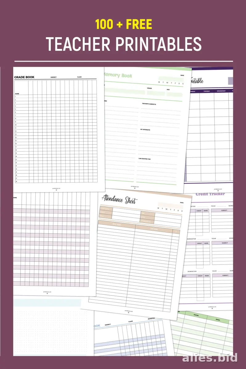 Free Printable Teacher Planner Template Free Print Worksheet #14