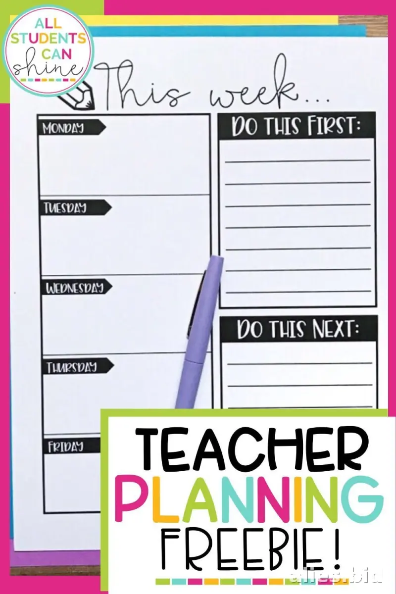 Free Printable Teacher Planner Template Free Print Worksheet #2