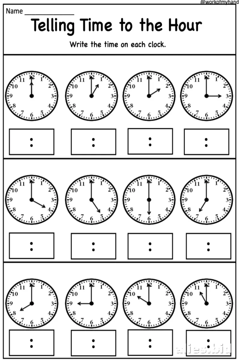 Free Printable Telling Time Worksheet For Kids #13