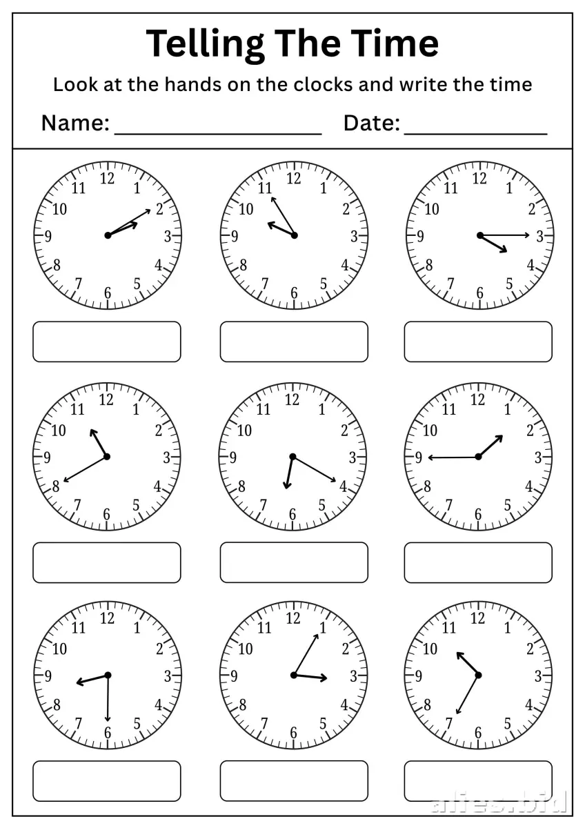 Free Printable Telling Time Worksheet For Kids #14
