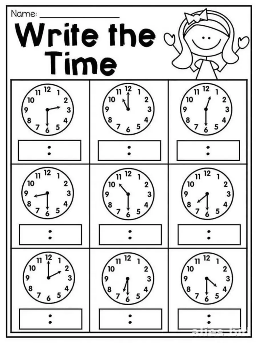 Free Printable Telling Time Worksheet For Kids #5