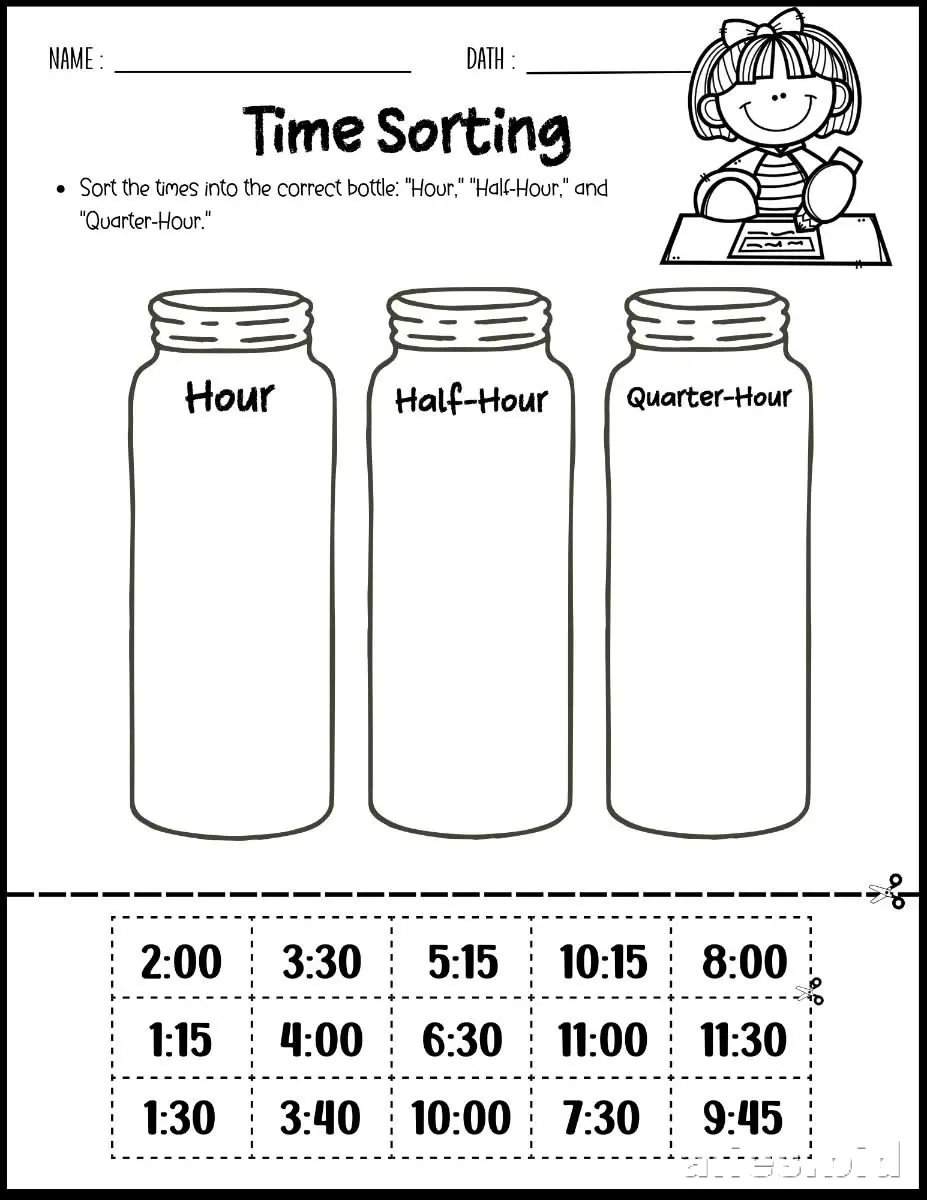 Free Printable Telling Time Worksheet For Kids #6