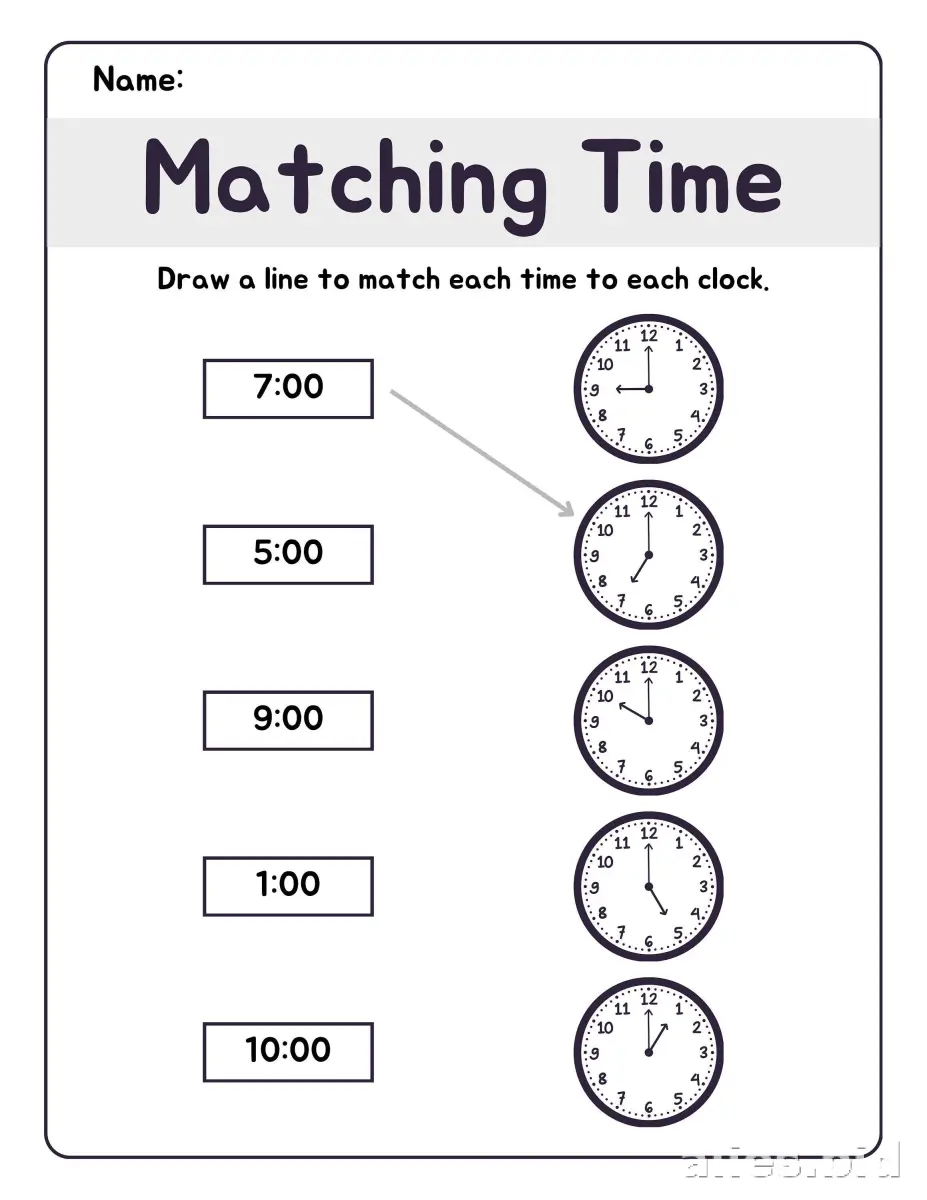 Free Printable Telling Time Worksheet For Kids #7