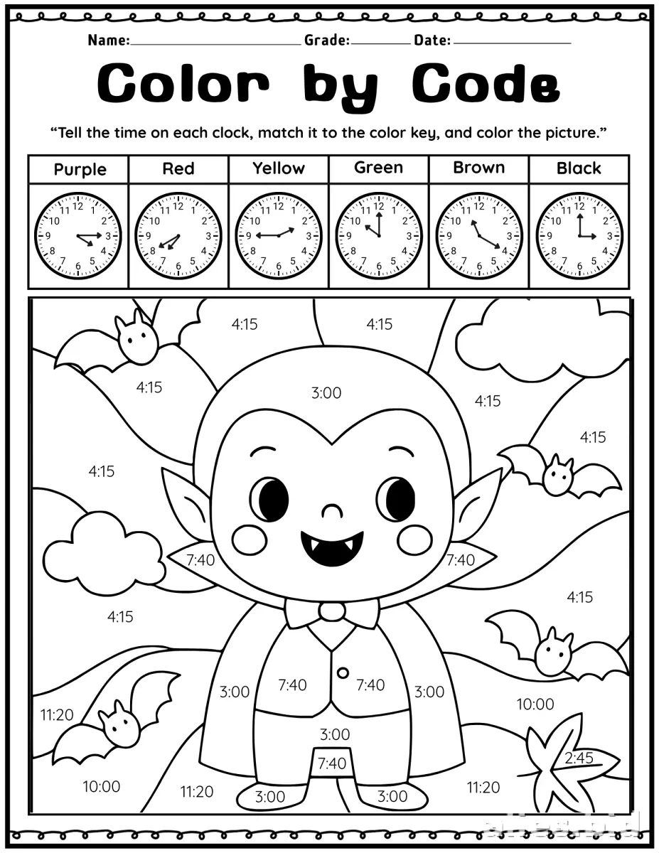 Free Printable Telling Time Worksheet For Kids #8