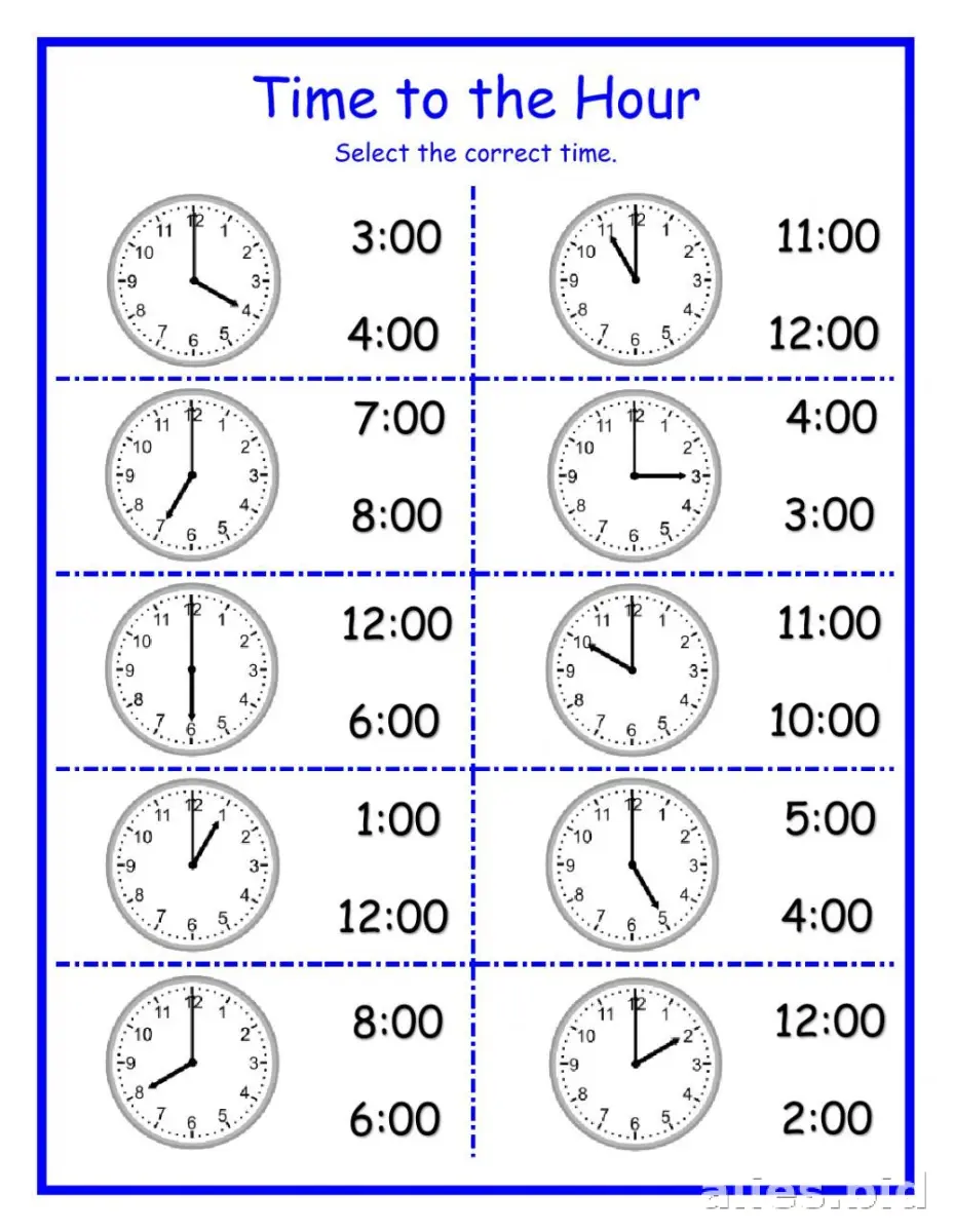 Free Printable Telling Time Worksheet For Kids #10
