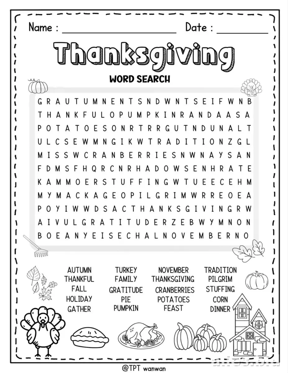 Free Printable Thanksgiving Worksheet Free Print #15