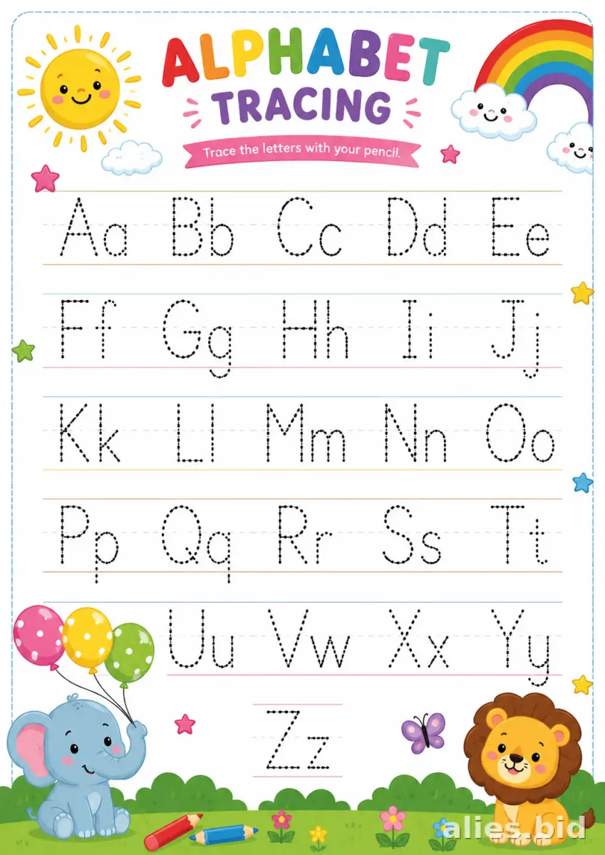 Free Printable Tracing Letters Worksheet