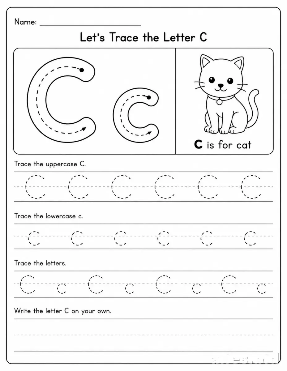 Free Printable Tracing Letters Worksheet