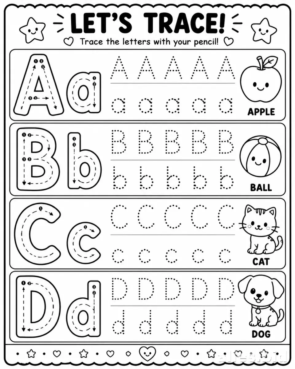 Free Printable Tracing Letters Worksheet