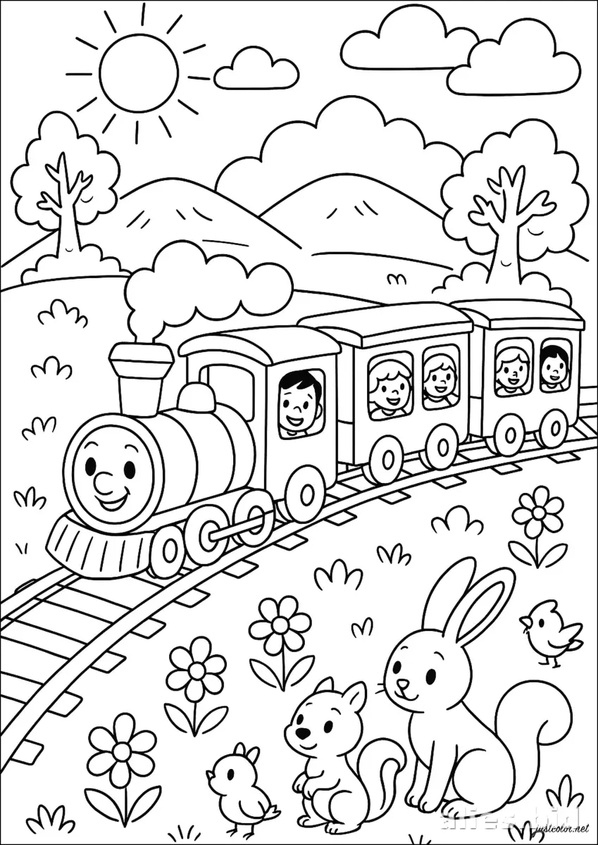 Free Printable Train Coloring Pages For Kids Free Worksheet #20