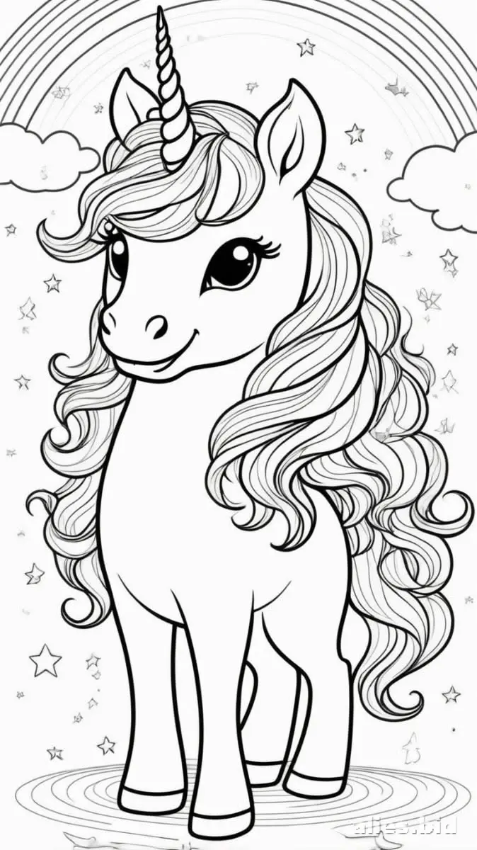 Free Printable Unicorn Coloring Pages For Girls Worksheet #11