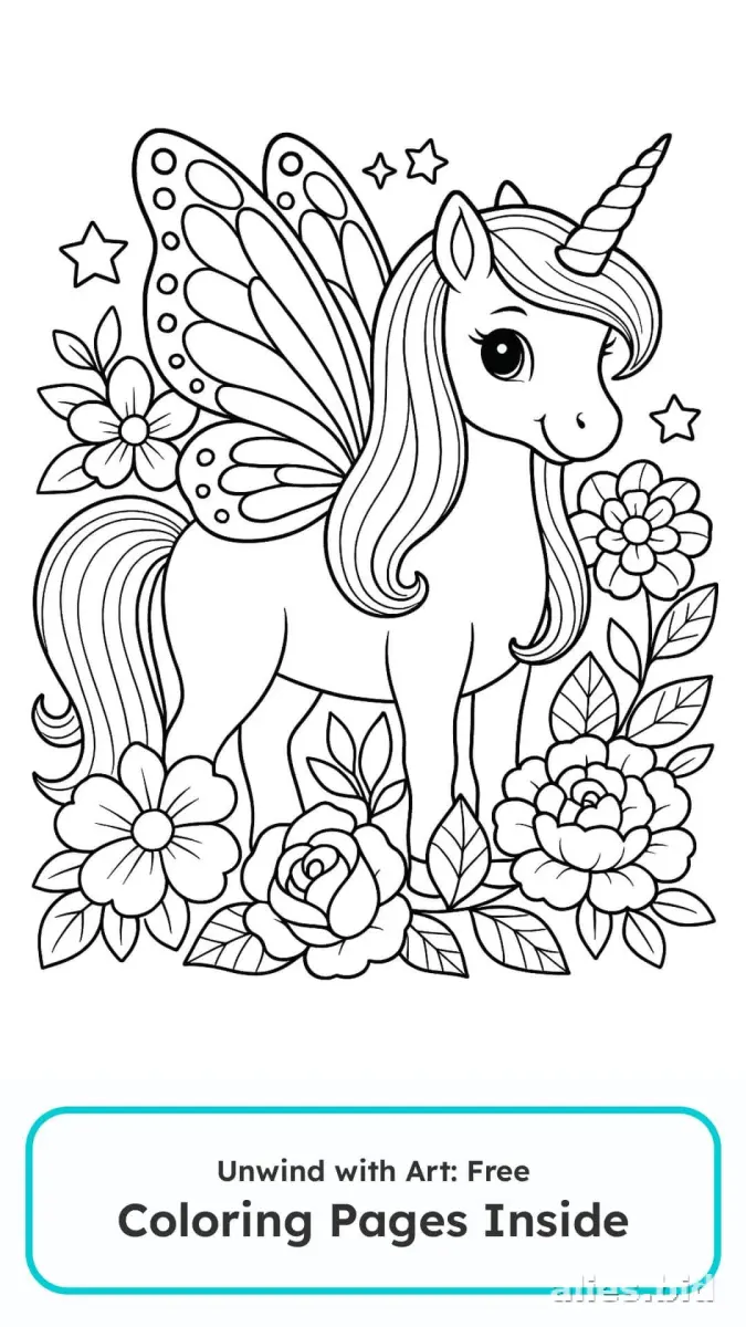 Free Printable Unicorn Coloring Pages For Girls Worksheet #9