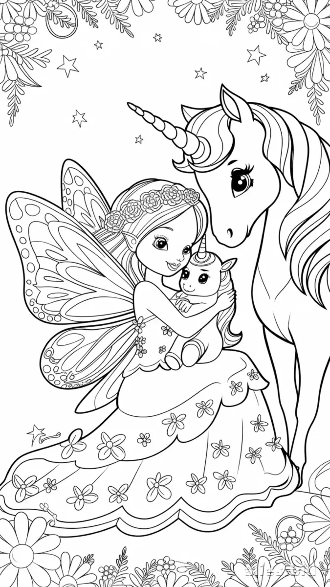 Free Printable Unicorn Coloring Pages For Girls Worksheet #14