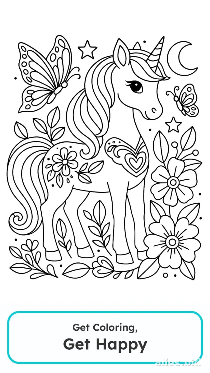 Free Printable Unicorn Coloring Pages For Girls Worksheet #19