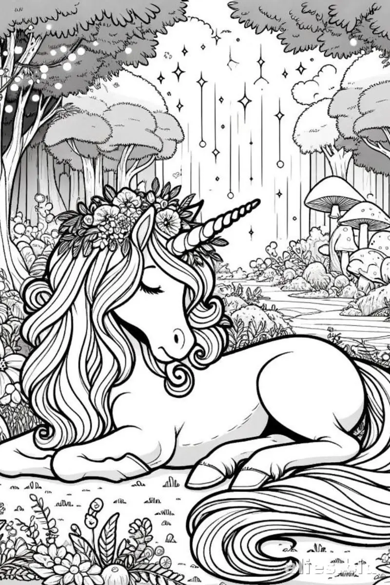 Free Printable Unicorn Coloring Pages For Girls Worksheet #6
