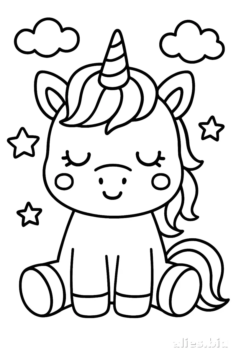 Free Printable Unicorn Coloring Pages For Girls Worksheet #12
