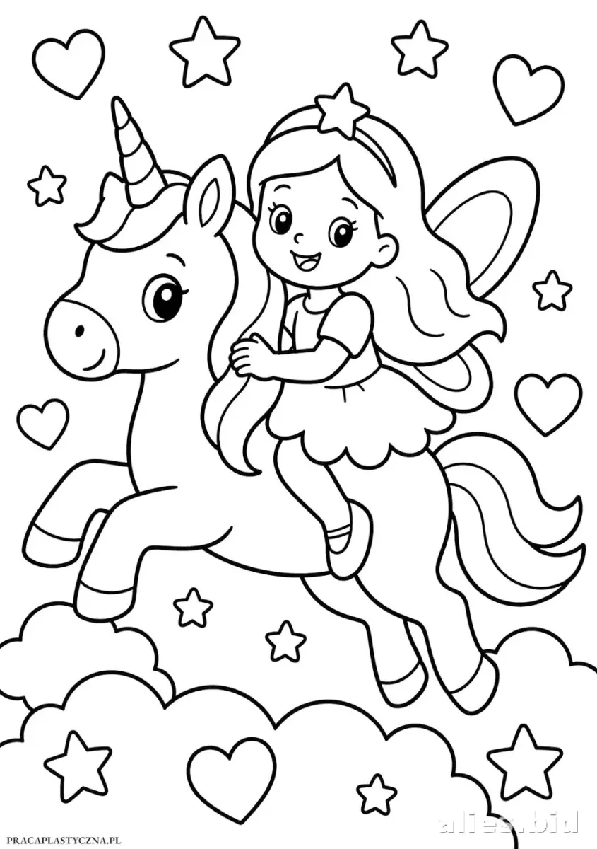 Free Printable Unicorn Coloring Pages For Girls Worksheet #15