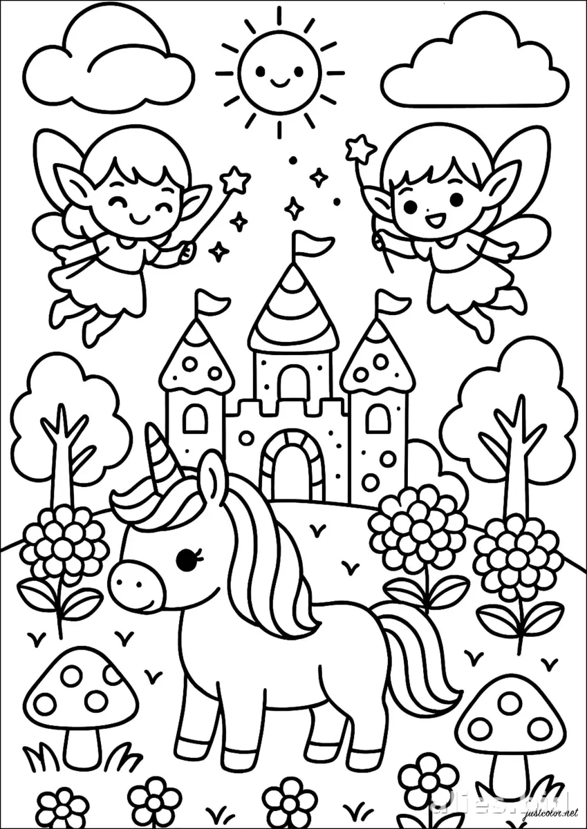 Free Printable Unicorn Coloring Pages For Girls Worksheet #20
