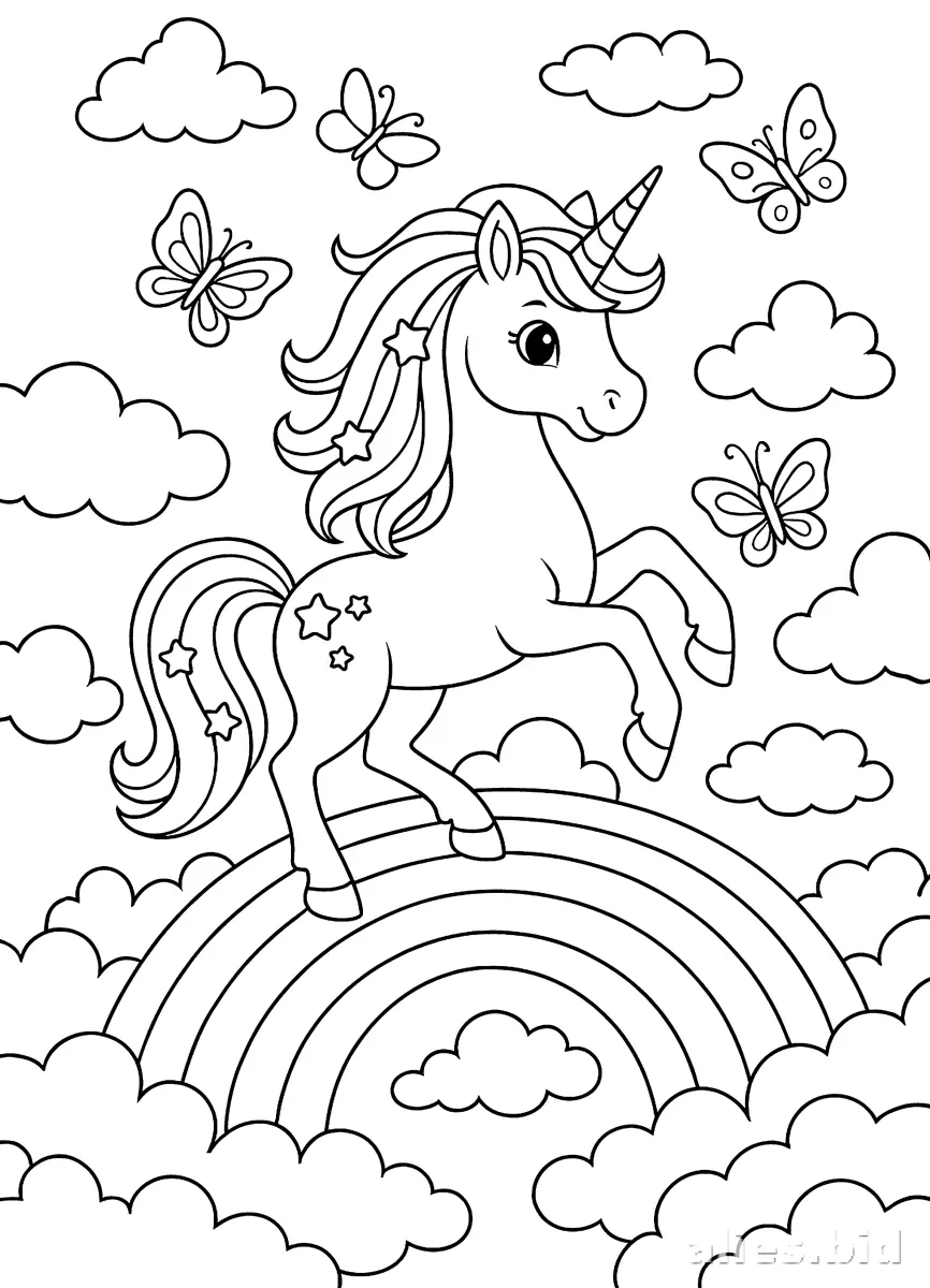 Free Printable Unicorn Coloring Pages For Girls Worksheet #8
