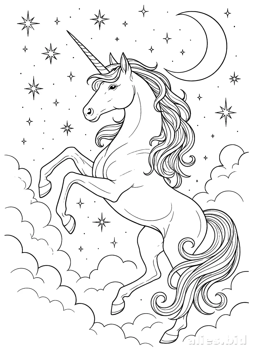 Free Printable Unicorn Coloring Pages For Girls Worksheet #7