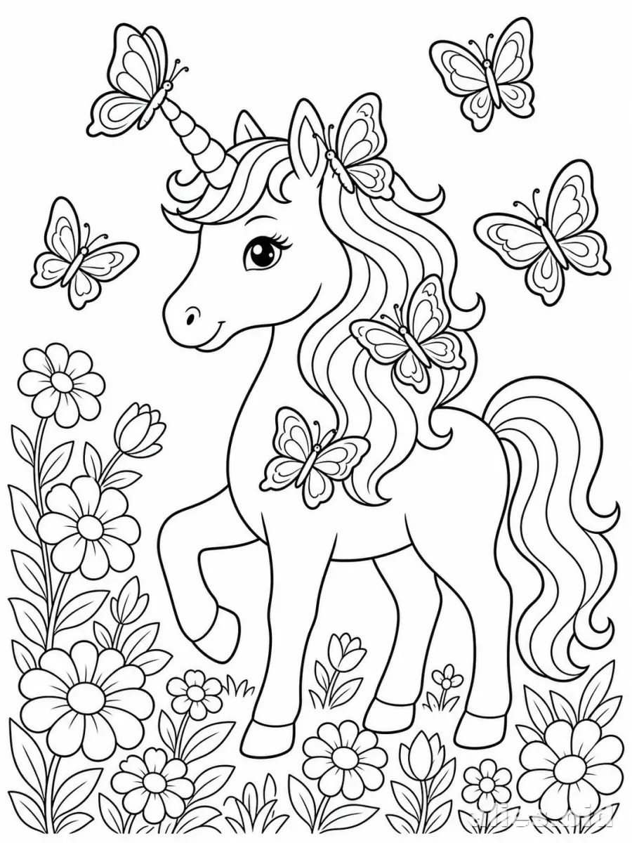 Free Printable Unicorn Coloring Pages For Girls Worksheet #4