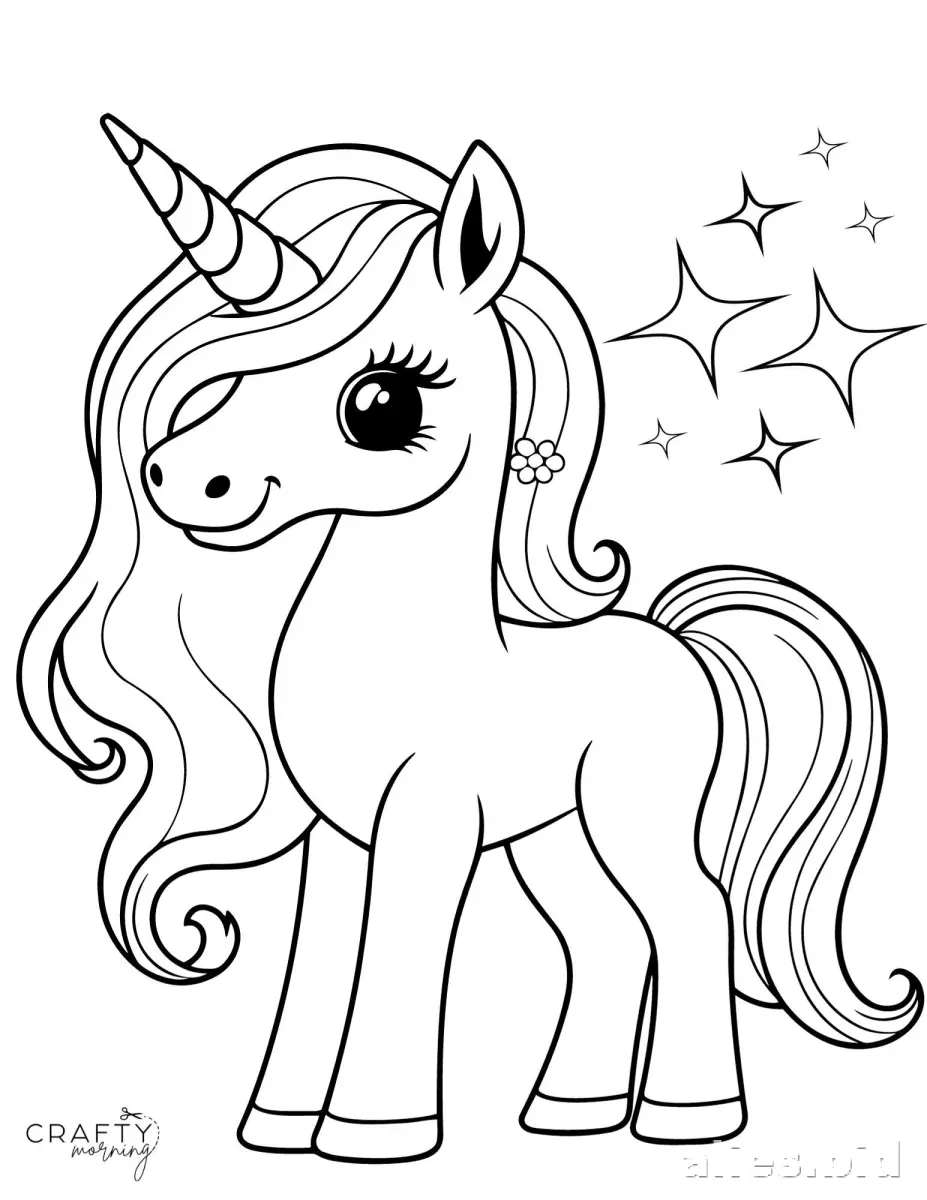 Free Printable Unicorn Coloring Pages For Girls Worksheet #13
