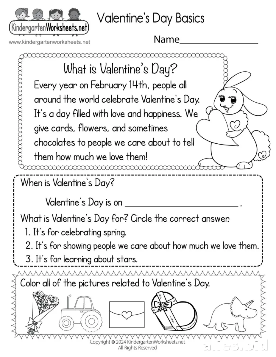 Free Printable Valentine Worksheet For Kids Free #3