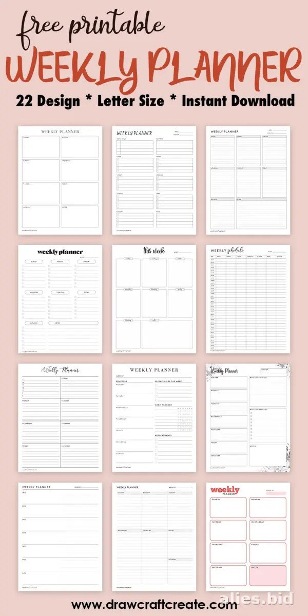 Free Printable Weekly Planner Template Free Worksheet #4