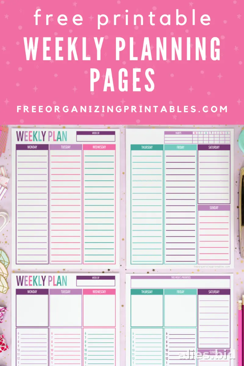 Free Printable Weekly Planner Template Free Worksheet #18