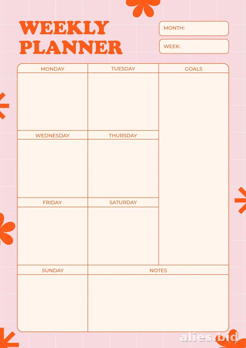 Free Printable Weekly Planner Template Free Worksheet #6