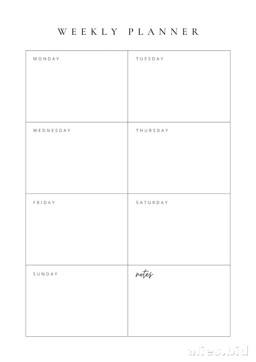 Free Printable Weekly Planner Template Free Worksheet #7