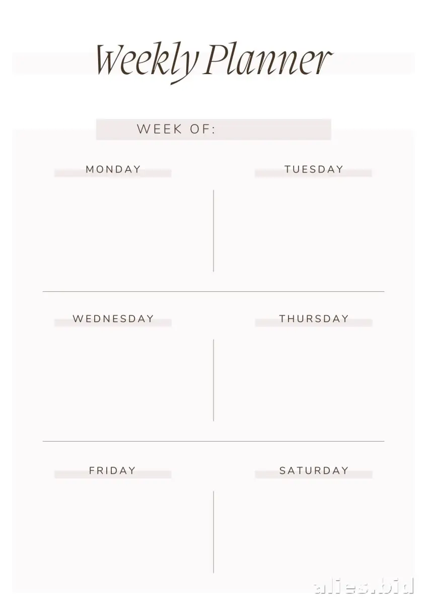 Free Printable Weekly Planner Template Free Worksheet #12