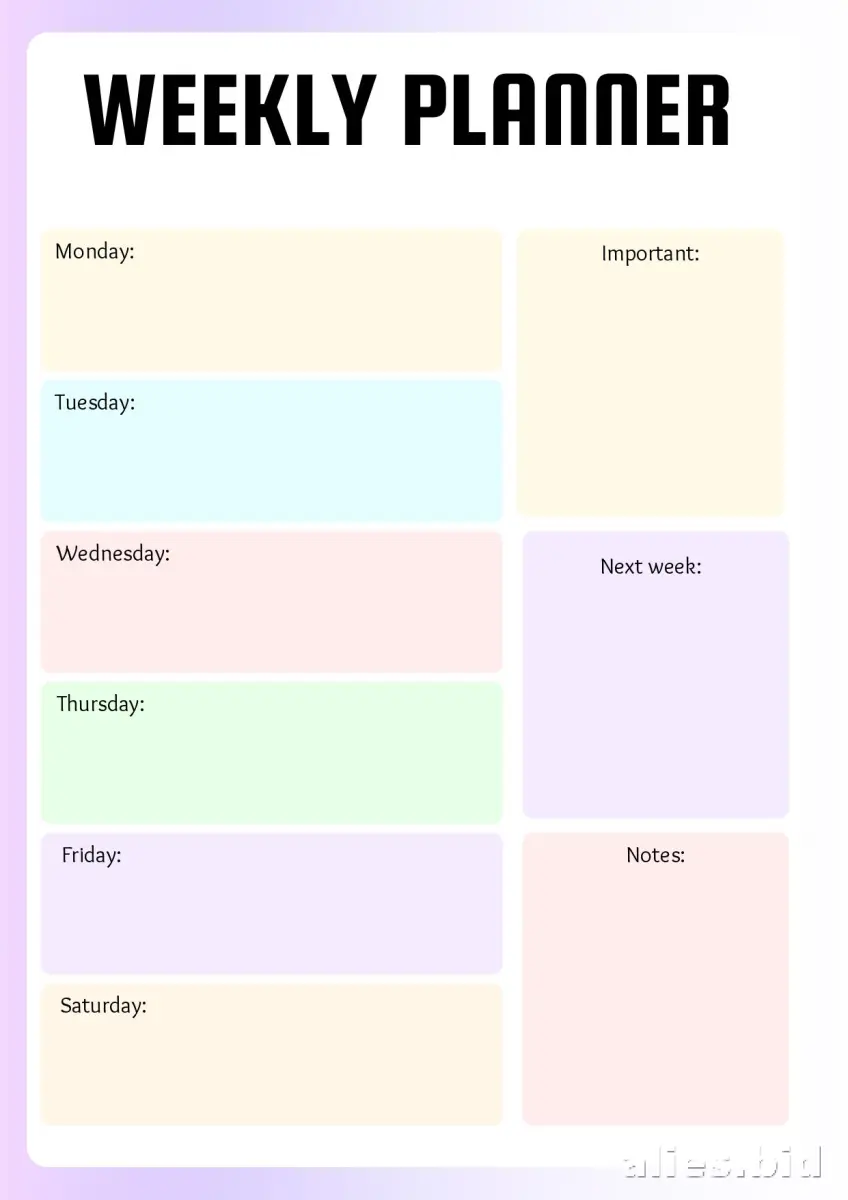 Free Printable Weekly Planner Template Free Worksheet #21