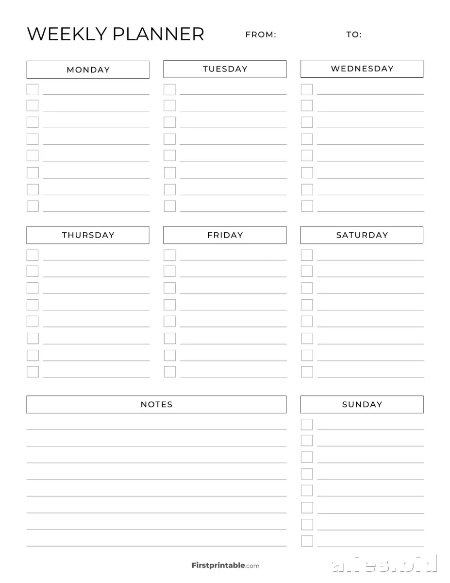 Free Printable Weekly Planner Template Free Worksheet #11