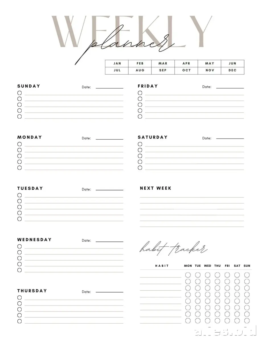 Free Printable Weekly Planner Template Free Worksheet #15