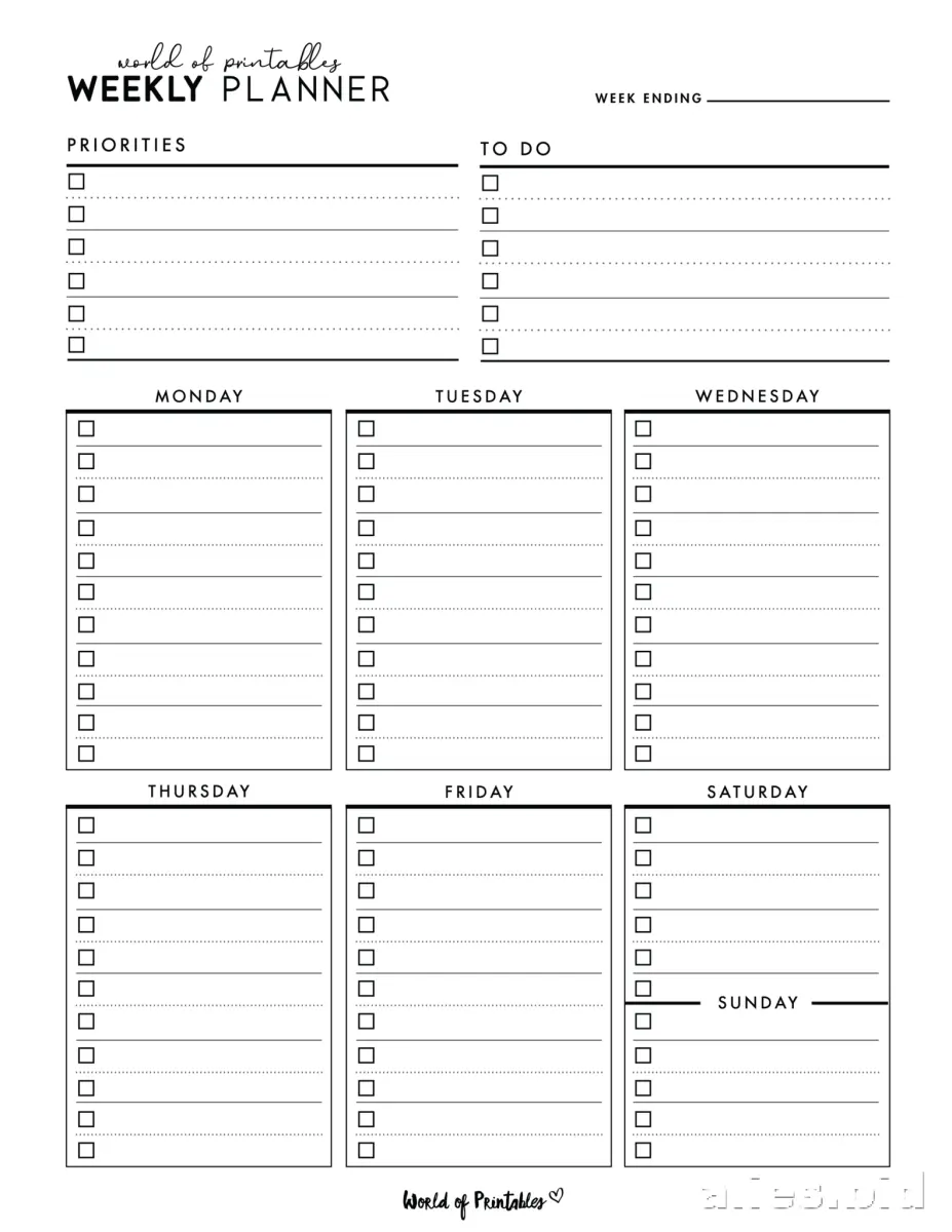 Free Printable Weekly Planner Template Free Worksheet #20