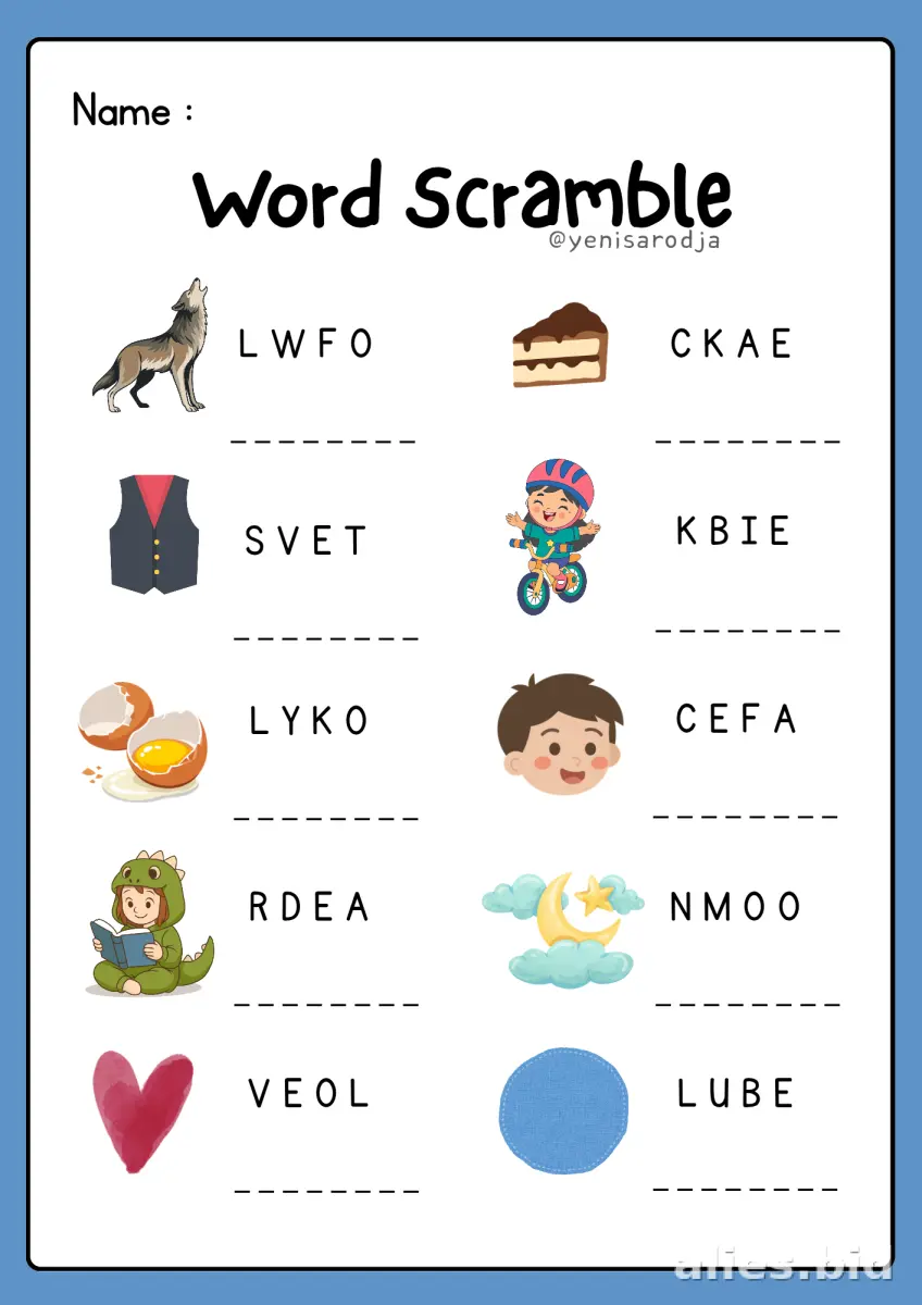 Free Printable Word Scramble Worksheet Free #8