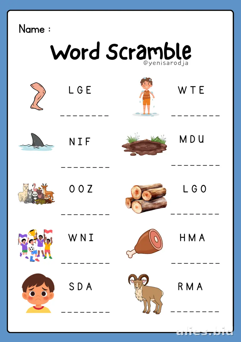 Free Printable Word Scramble Worksheet Free #9