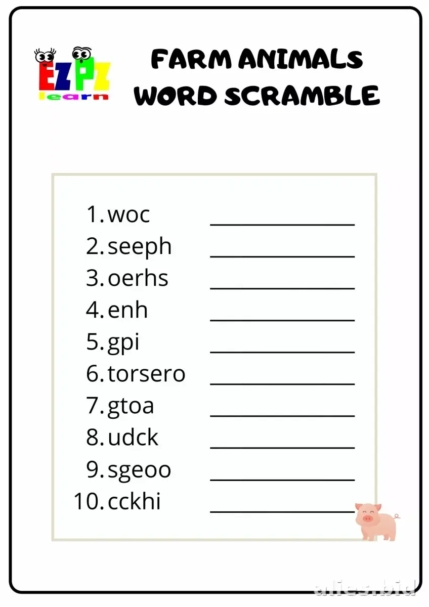 Free Printable Word Scramble Worksheet Free #13