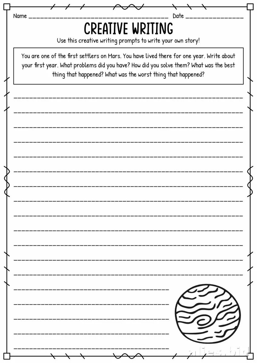 Free Printable Writing Activity Sheet Free Worksheet #7
