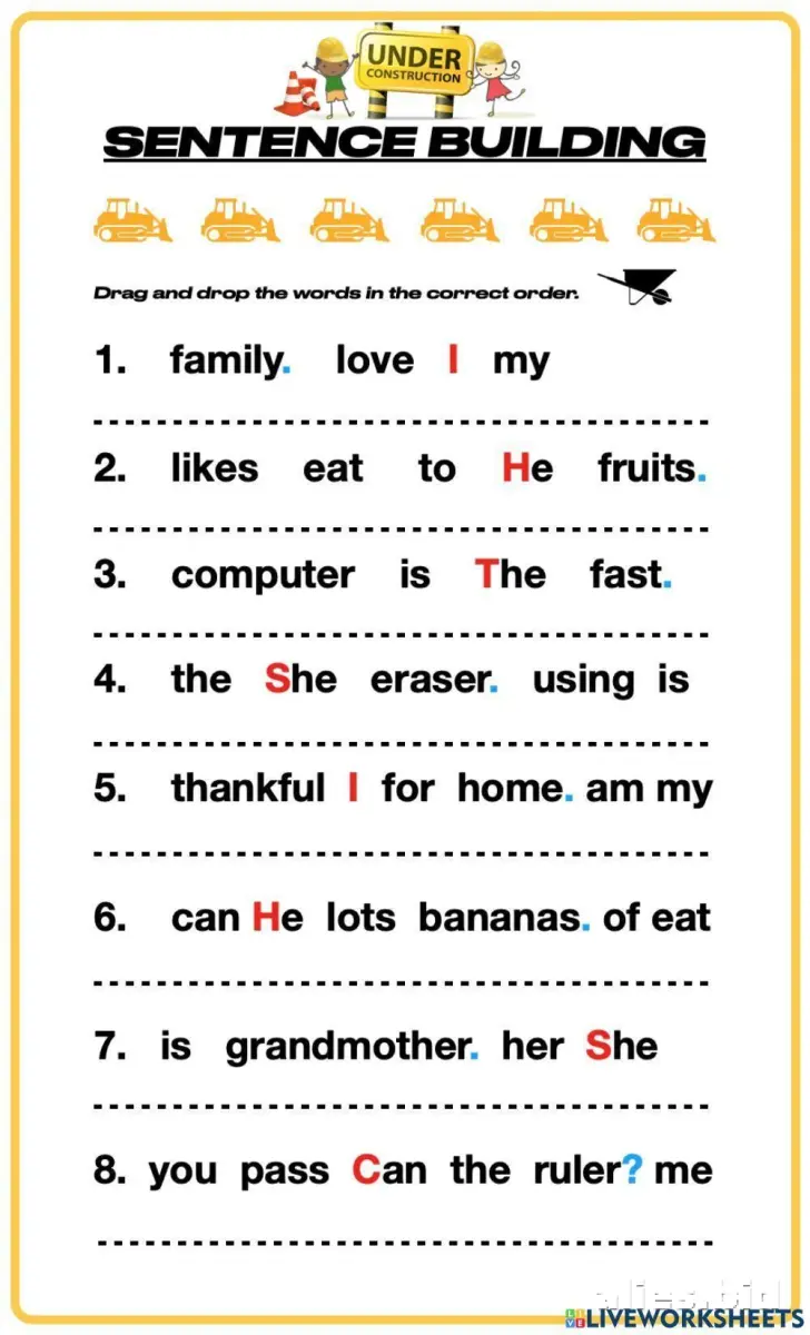 Free Printable Writing Sentences Worksheet For Kids #18