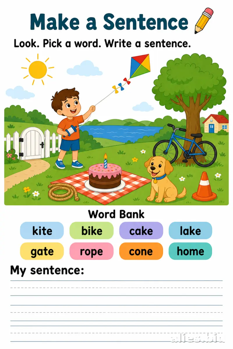 Free Printable Writing Sentences Worksheet For Kids #16